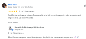 Avis client 5 étoiles entreprise de nettoyage écologique à Toulouse
